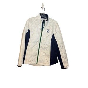 Nwt NHL Hockey VANCOUVER CANUCKS Zip Front Logo Jacket black Down Puffy